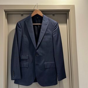 J.Crew piqued lapel blue suit jacket